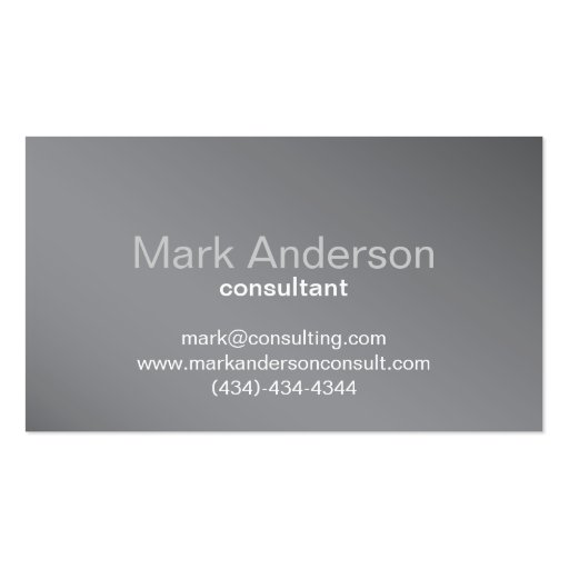Professional Gray Background Business Card (front side)
