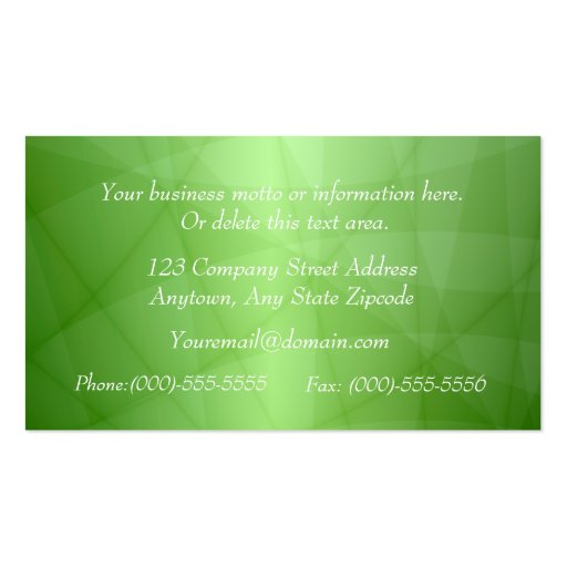 Professional Green Business Card (back side)