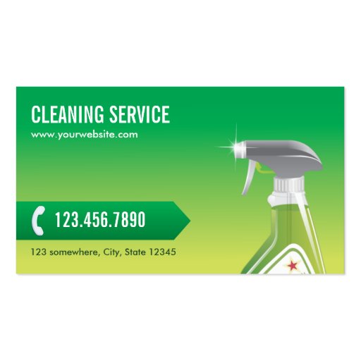 Professional Green Cleaning Service Business Card (front side)