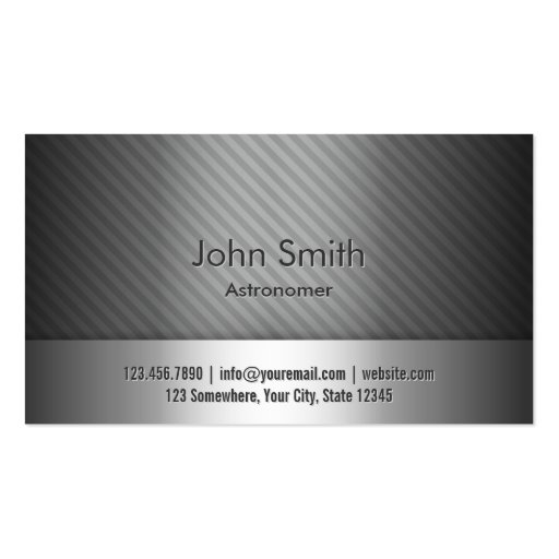 Professional Grey Metal Astronomer Business Card (front side)