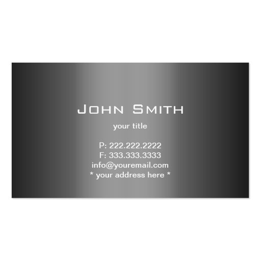 Professional Grey Metallic QR Code Business Card (back side)