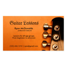 Professional Guitar Lesson Business Cards