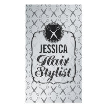 Professional Hair Stylist Silver Business Cards