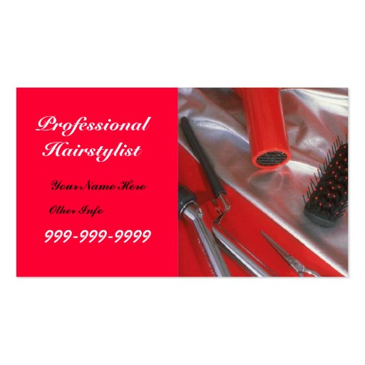 Professional Hairstylist customizable bus.card Business Card (front side)