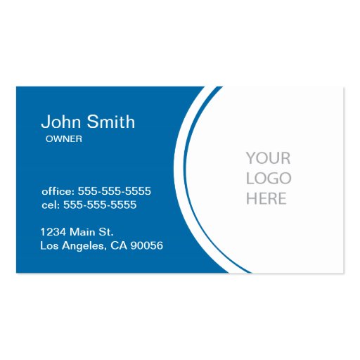 Professional Half Circle Blue Business Card (front side)