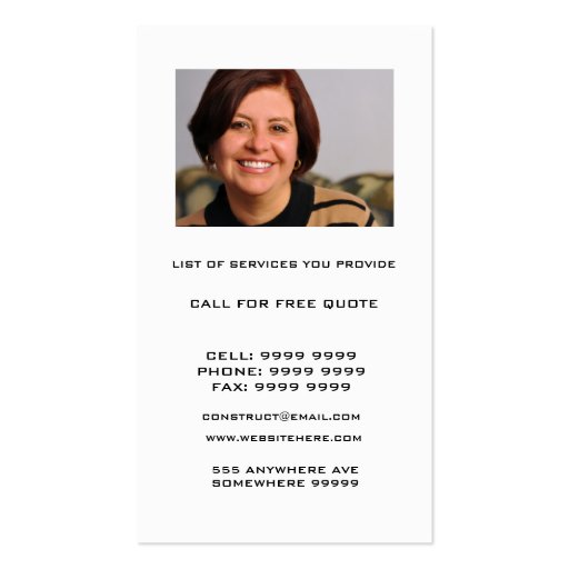Professional House Real Estate Photo Business Card (back side)