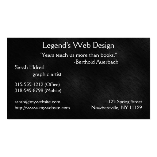 Professional Inspirational Business Card Achieve (back side)