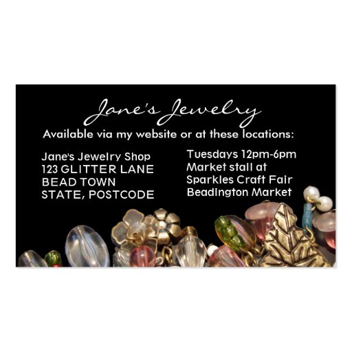 Professional Jewelry double sided Business Cards (back side)