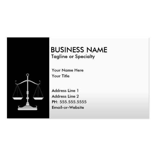 professional justice business card (front side)