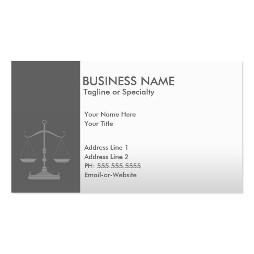professional justice business card templates (front side)