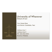 professional justice law student business card template