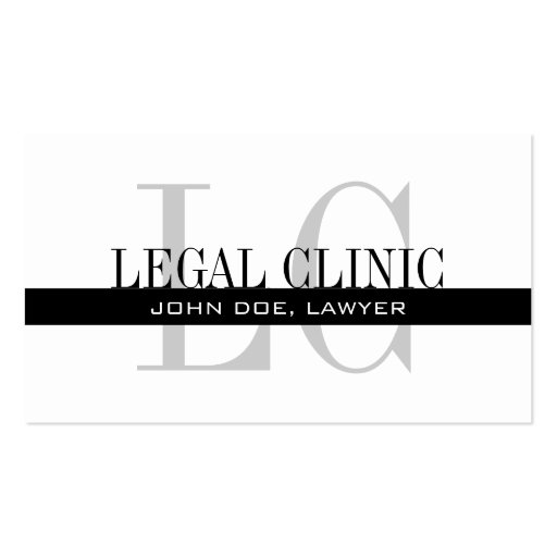 Professional Lawyer Business Card Monogram Logo (front side)
