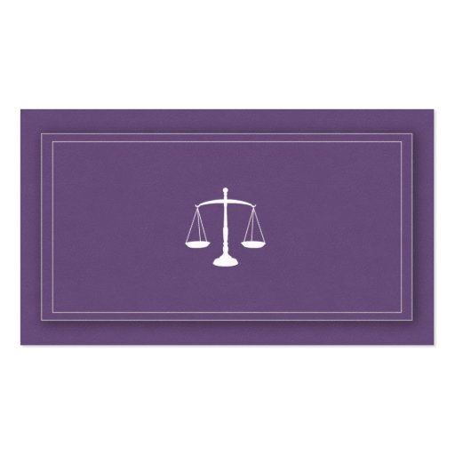 Professional Lawyer Business Cards in Purple (front side)