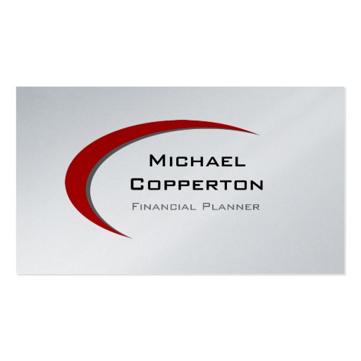 Professional Logo Business Card Red Curve Platinum (front side)