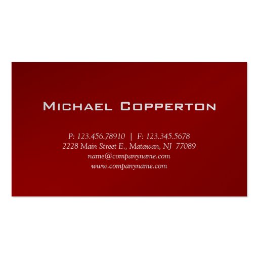 Professional Logo Business Card Red Curve Platinum (back side)