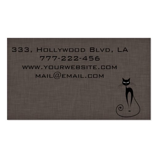 Professional luxury texture leopard stripes cat business card templates (back side)