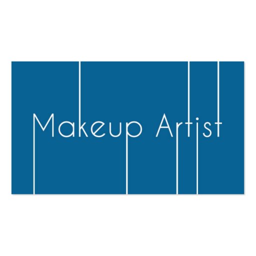 Professional Makeup Artist Business cards in Blue (front side)