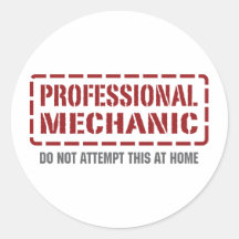 Professional Mechanic Round Sticker