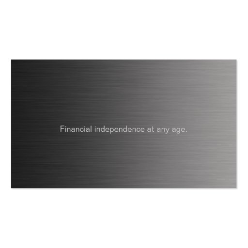 Professional Metal Business Card Financial Green (back side)