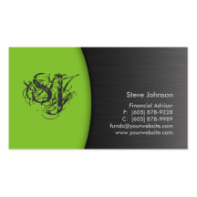 Professional Metal Business Card Financial Green