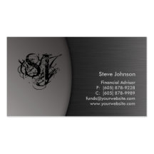 Professional Metal Business Card Financial Grey