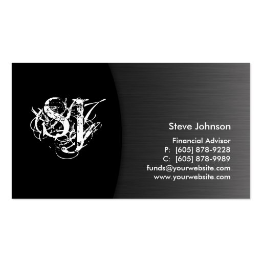 Professional Metal Business Card Financial Planner (front side)
