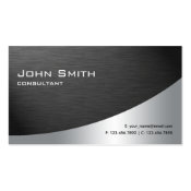 Professional Metal Elegant Modern Plain Black Double-Sided Standard Business Cards (Pack Of 100)