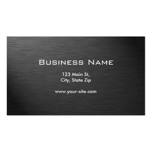 Professional Metal Elegant Modern Plain Black Business Cards (back side)