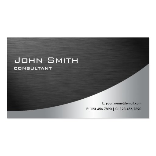Professional Metal Elegant Modern Plain Black Business Cards (front side)