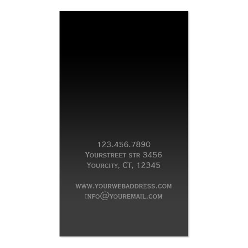 Professional minimalist business card Black Grey (back side)