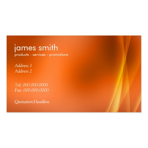 Professional Modern Abstract Orange Business Card Template (front side)