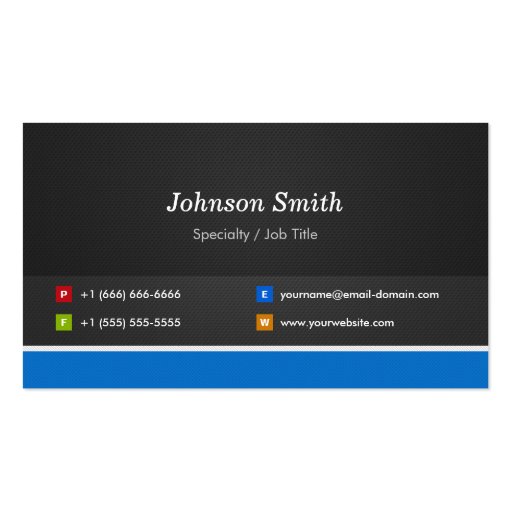 Professional Modern Black and Blue Corporate Business Cards (front side)