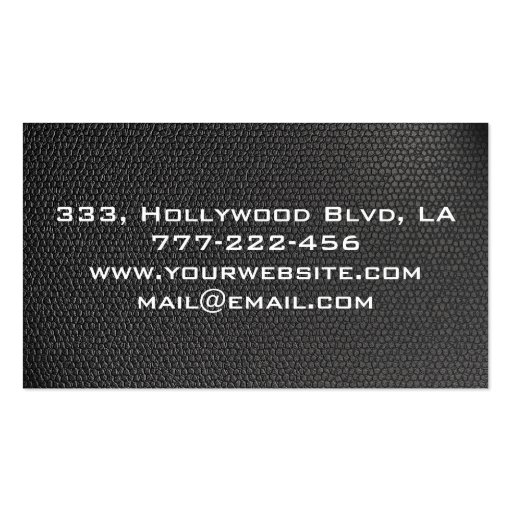 Professional modern chic silhouette hair stylist business card (back side)