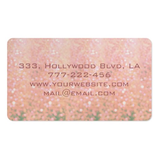 Professional modern elegant glitter bokeh business card templates (back side)