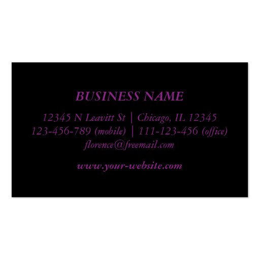 Professional Modern Hair Stylist and Salon Business Card Templates (back side)