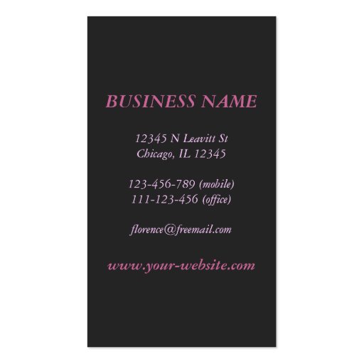 Professional Modern Hair Stylist and Salon Business Card Template (back side)