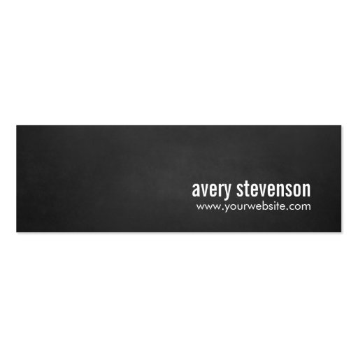 Professional Modern Simple Black Chalkboard Business Card Template (front side)