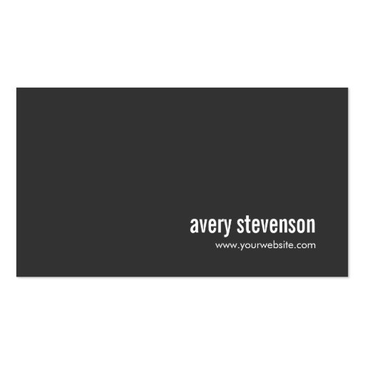Professional Modern Simple Black Minimalist 2 Business Card (front side)