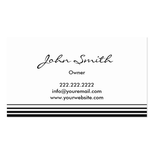 Professional Modern Stripes Bold Business Card (back side)