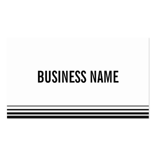 Professional Modern Stripes Bold Business Card (front side)