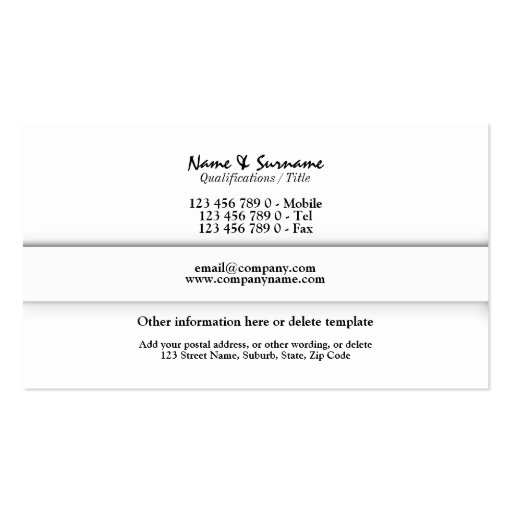Professional monogram "A" business CUSTOM Business Card (back side)