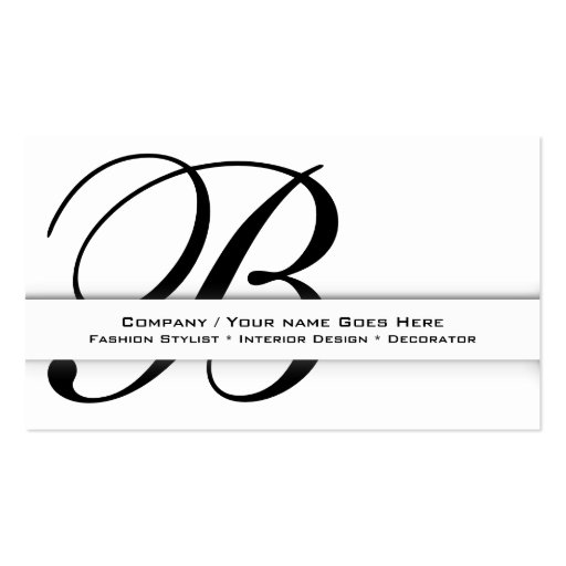 Professional monogram "B" business CUSTOM Business Card Templates (front side)
