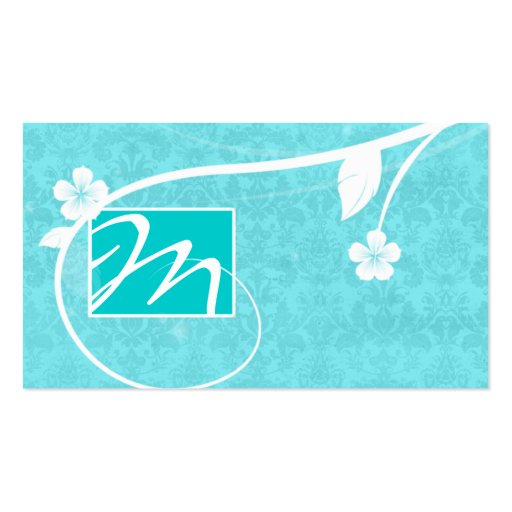 Professional Monogram Business Card Floral (front side)