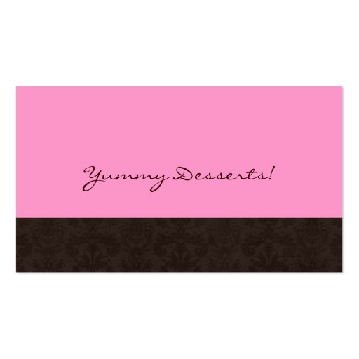 Professional Monogram Business Card Pink Brown (back side)
