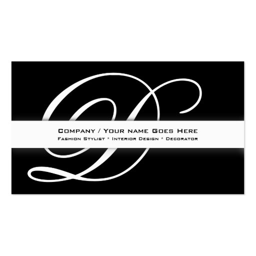 Professional monogram "D" business elegance Business Cards (front side)