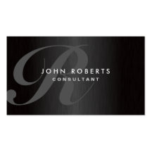 Professional Monogram Elegant Modern Brushed Metal Business Card
