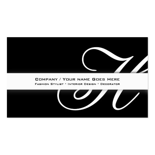 Professional monogram "H" business stylish Business Card Template
