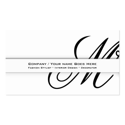 Professional monogram "M" business CUSTOM Business Card Template (front side)