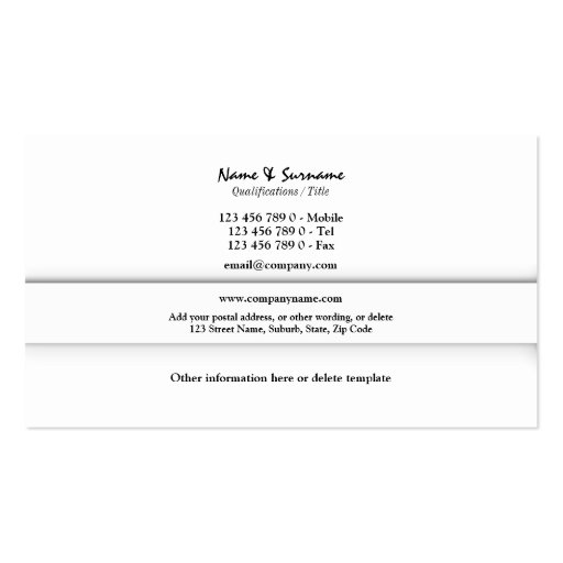 Professional monogram "W" business CUSTOM Business Card Template (back side)