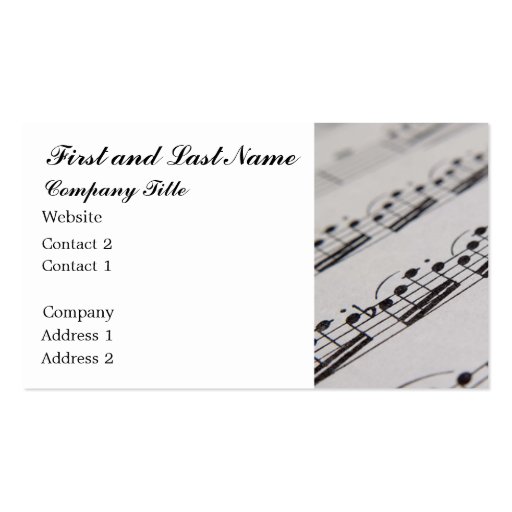 Professional Musician Business Card Templates